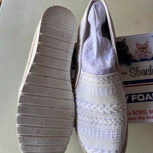 Skechers White Slip-On Shoes